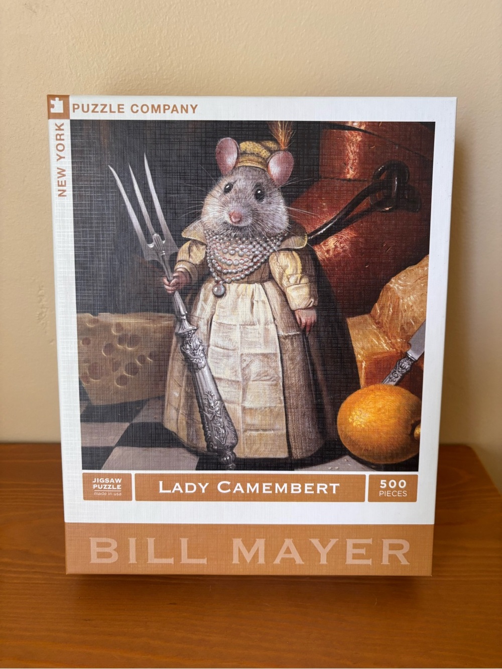 New York Puzzle Company "Lady Camembert" 500-Piece Jigsaw Puzzle - Brown/Beige